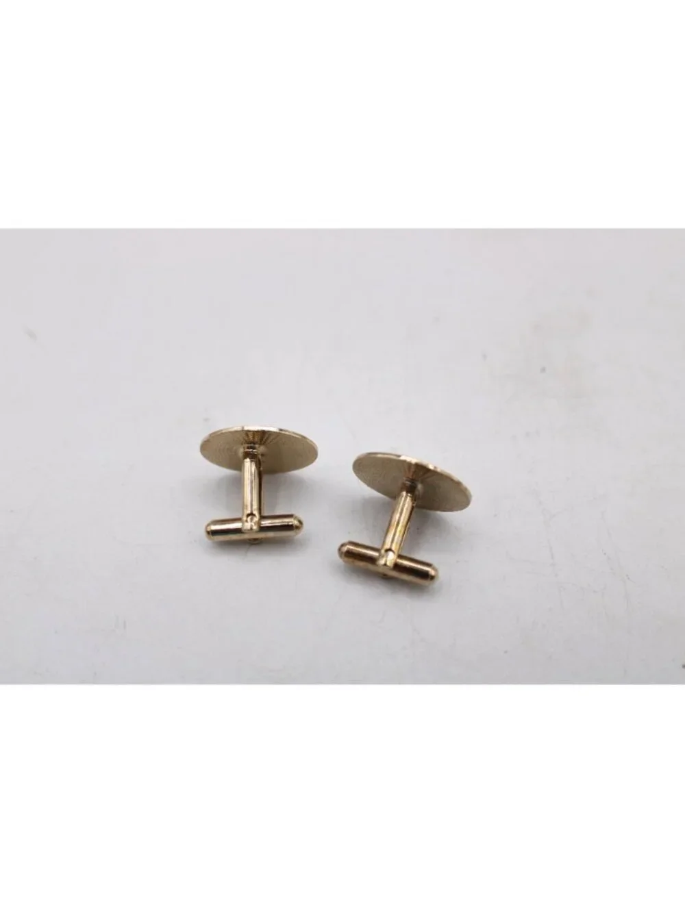 Gold-Tone Cufflinks Set Floral Oval & Square Designs Classic Mens Accessory Vtg